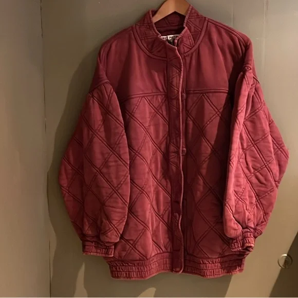 Free People Juno Quilted Jacket in Port color Sz Medium NEW - Picture 7 of 15